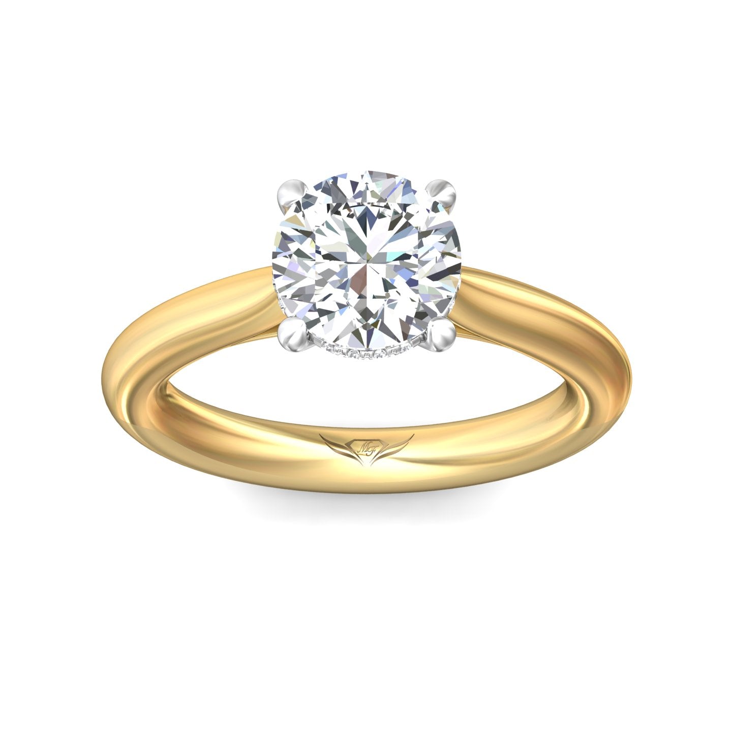 Solitaire Hidden Halo Engagement Ring