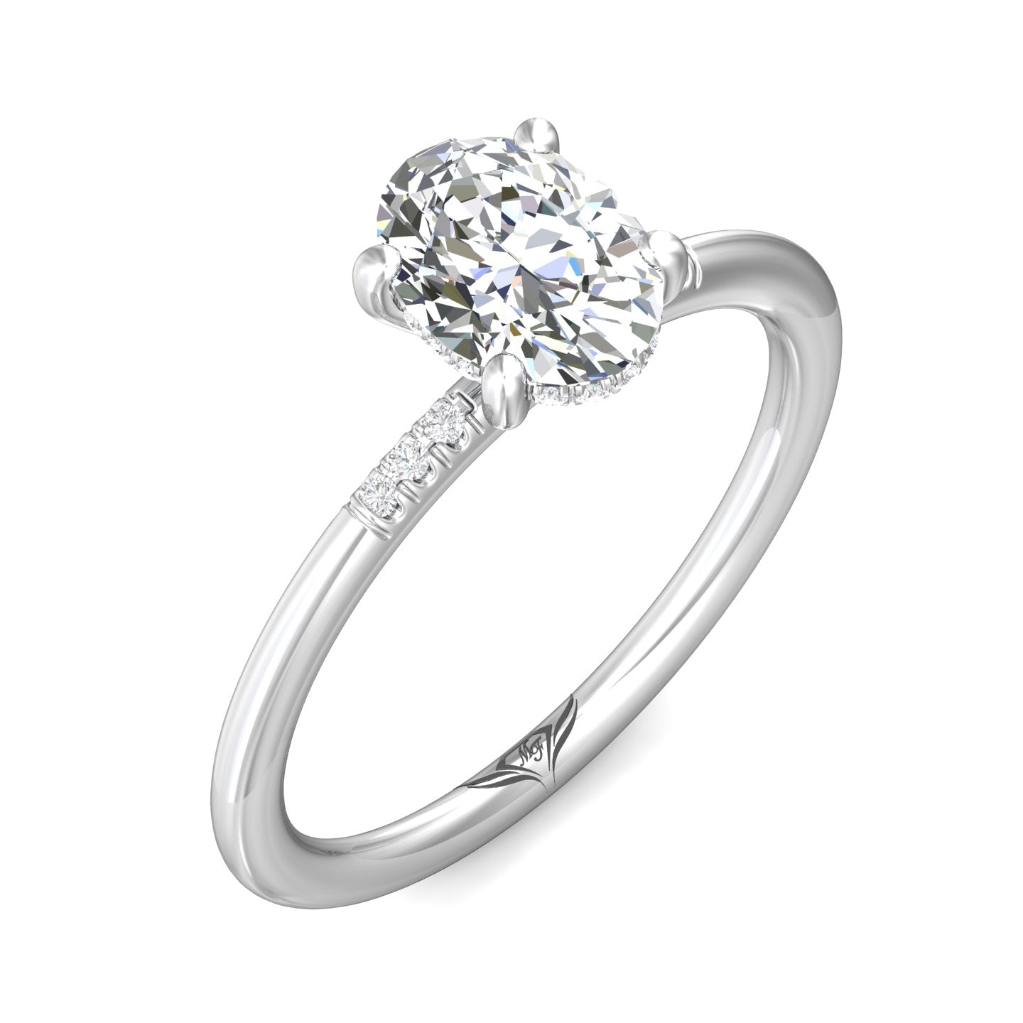 Delicate Side Stone Engagement Ring