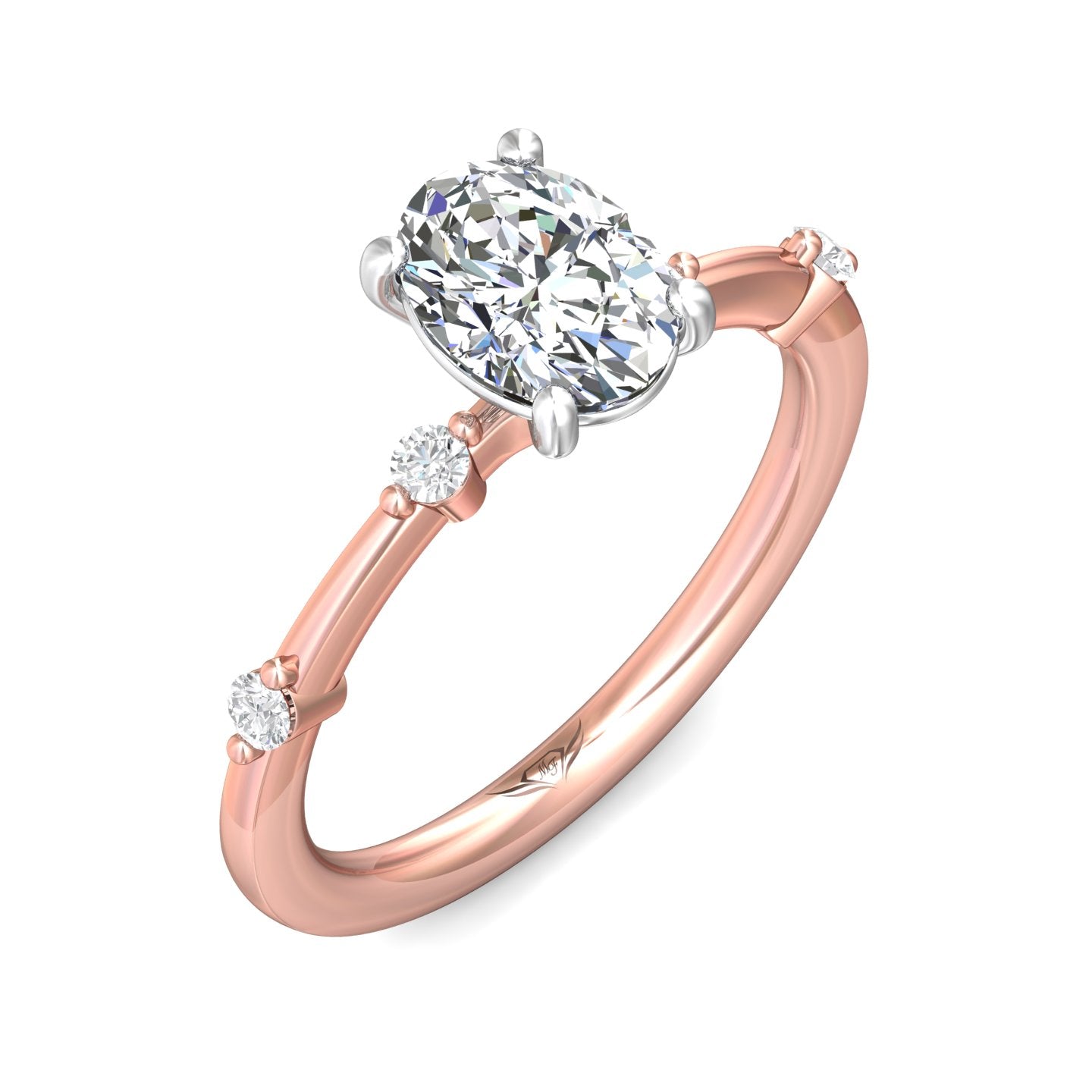 Modern Side-Stone Engagement Ring