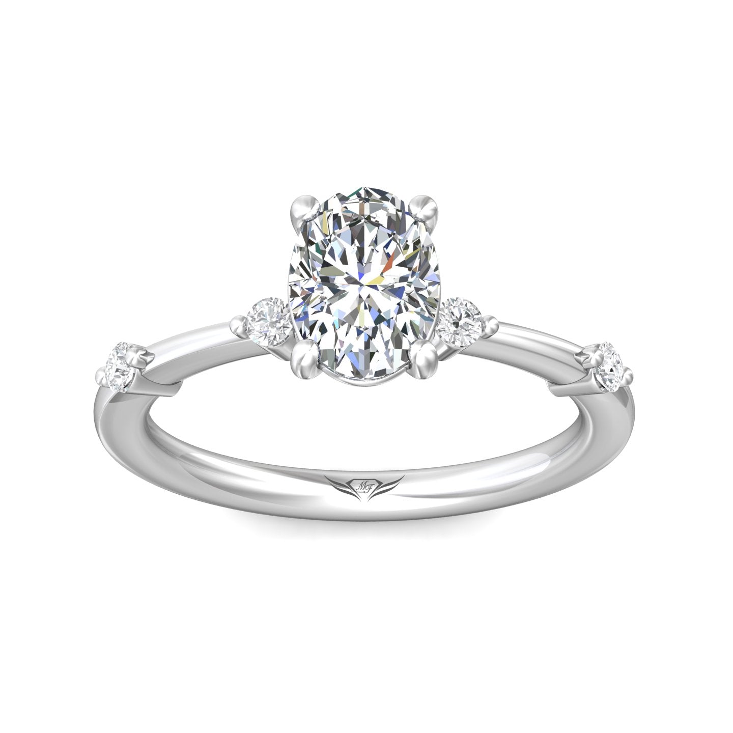 Modern Side-Stone Engagement Ring