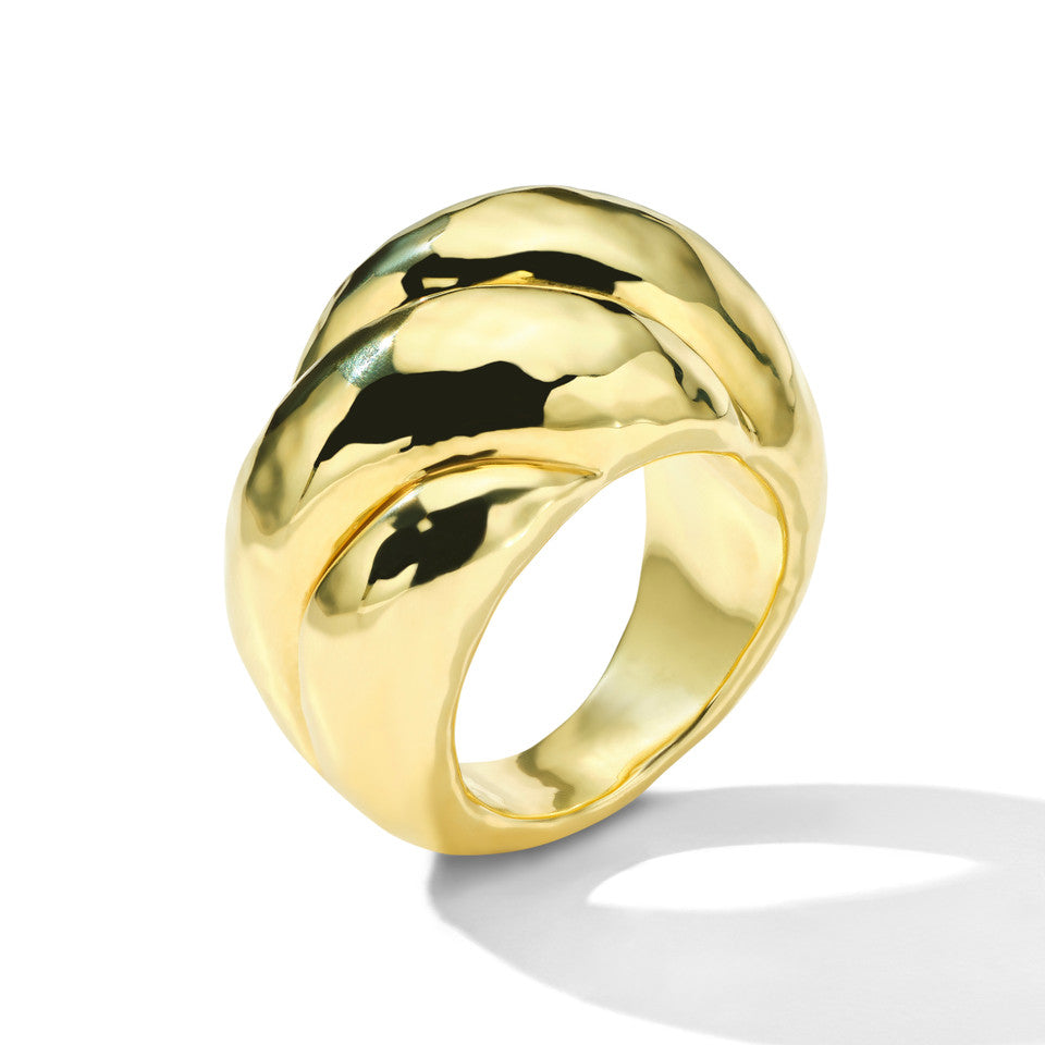 18K Gold Curved Pastry Ring