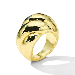 18K Gold Curved Pastry Ring