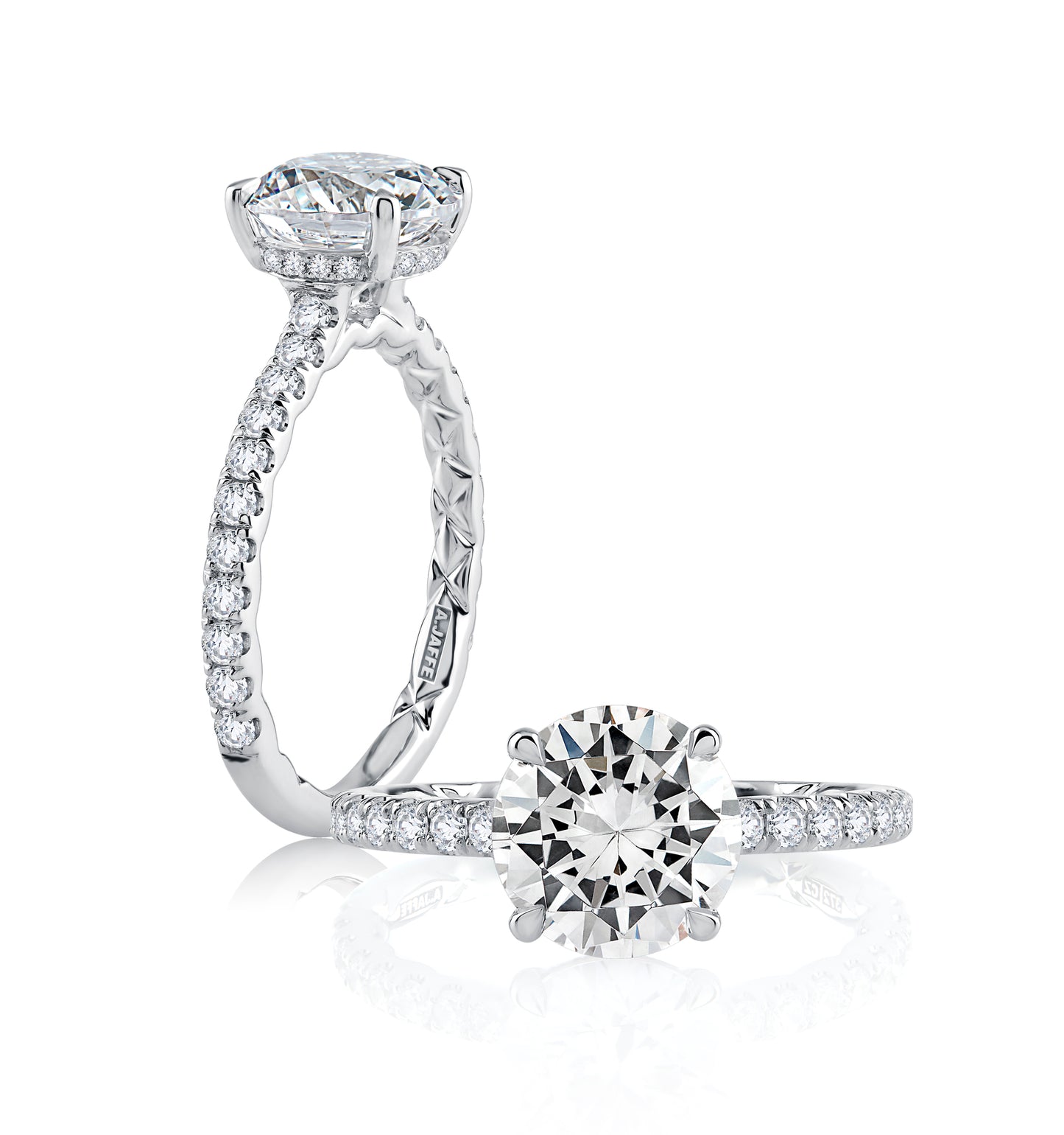 Diamond Side Stone Engagement Ring