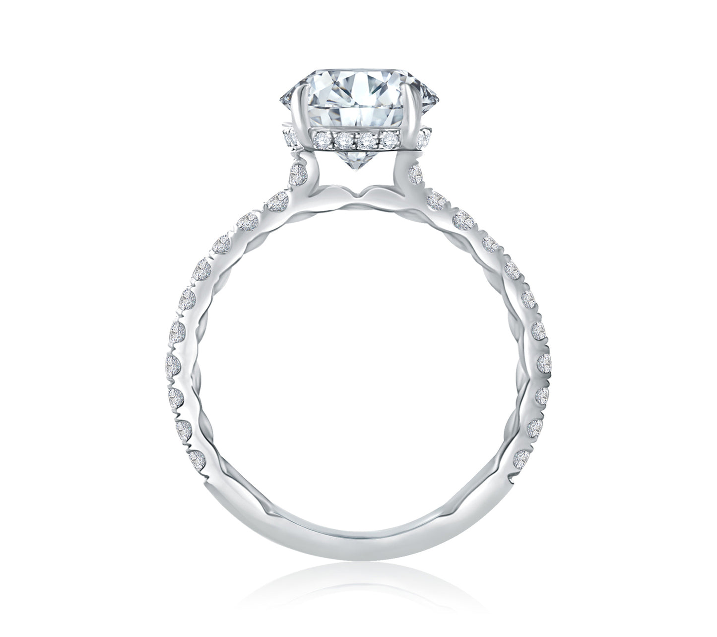 Diamond Side Stone Engagement Ring