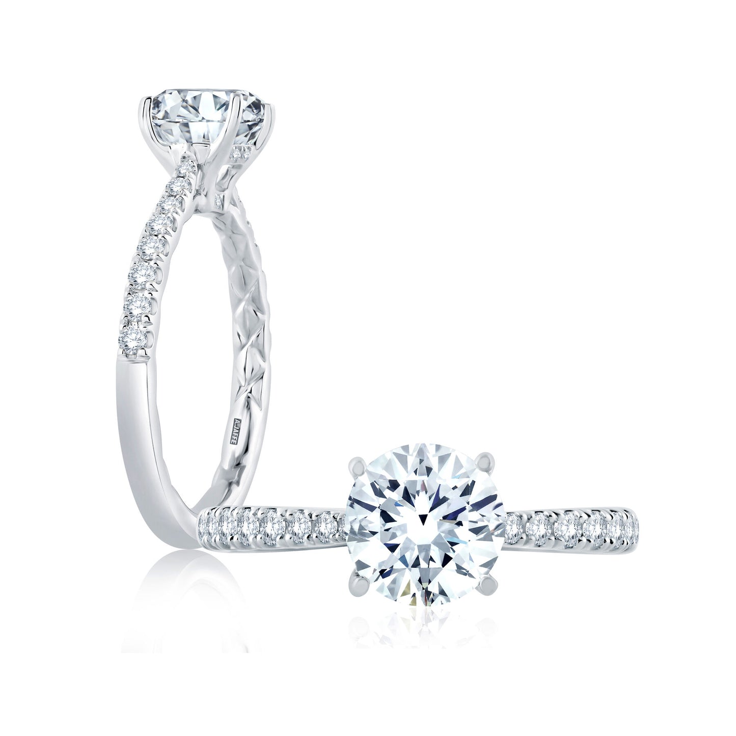 Engagement Ring with Tapered Side Stones