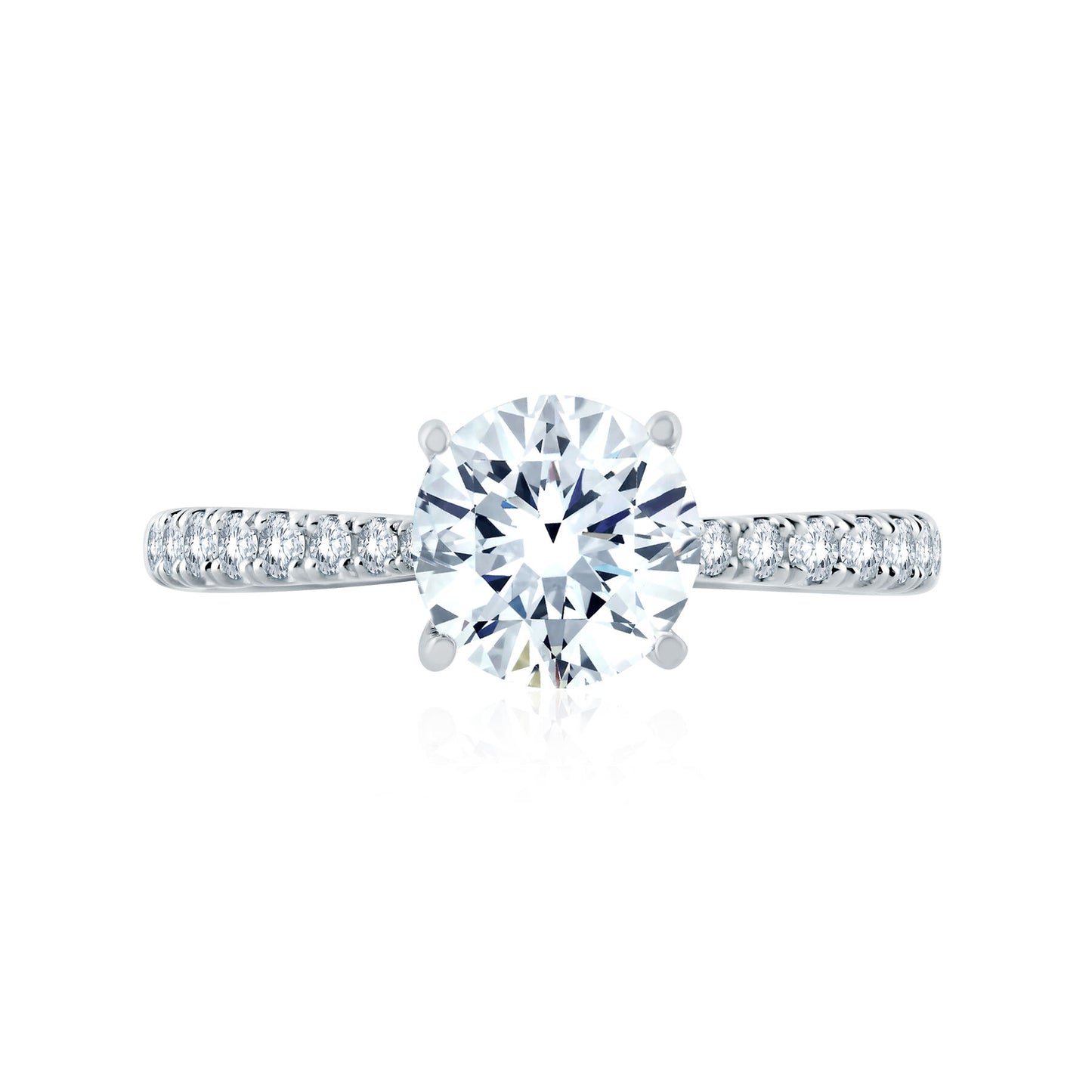 Engagement Ring with Tapered Side Stones