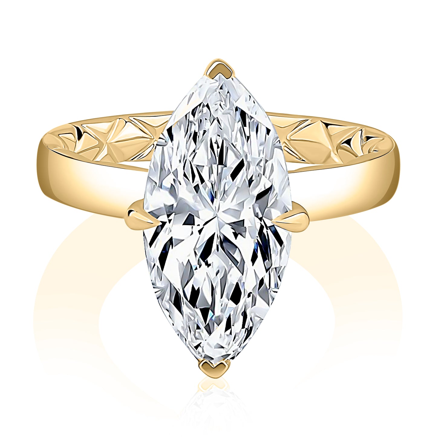 Marquise Hidden Halo Engagement RIng