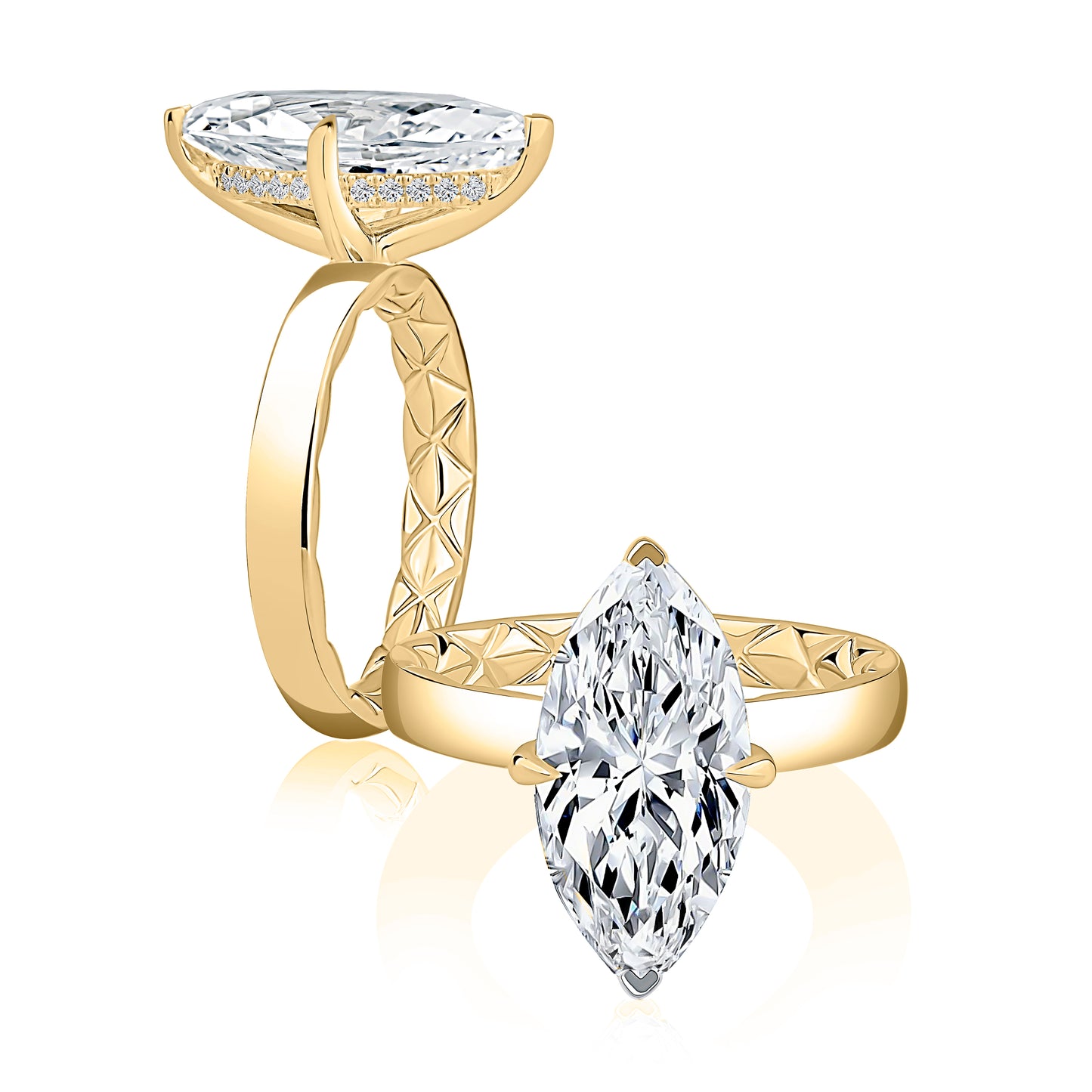 Marquise Hidden Halo Engagement RIng