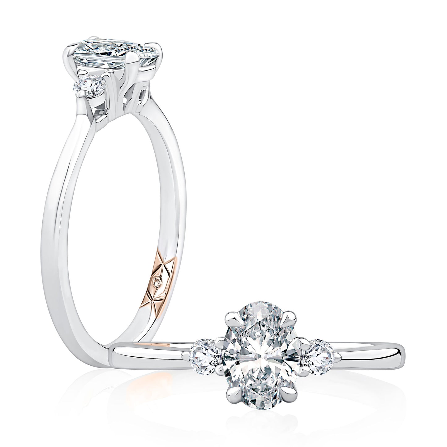 A Jaffe Three Stone Engagement Ring