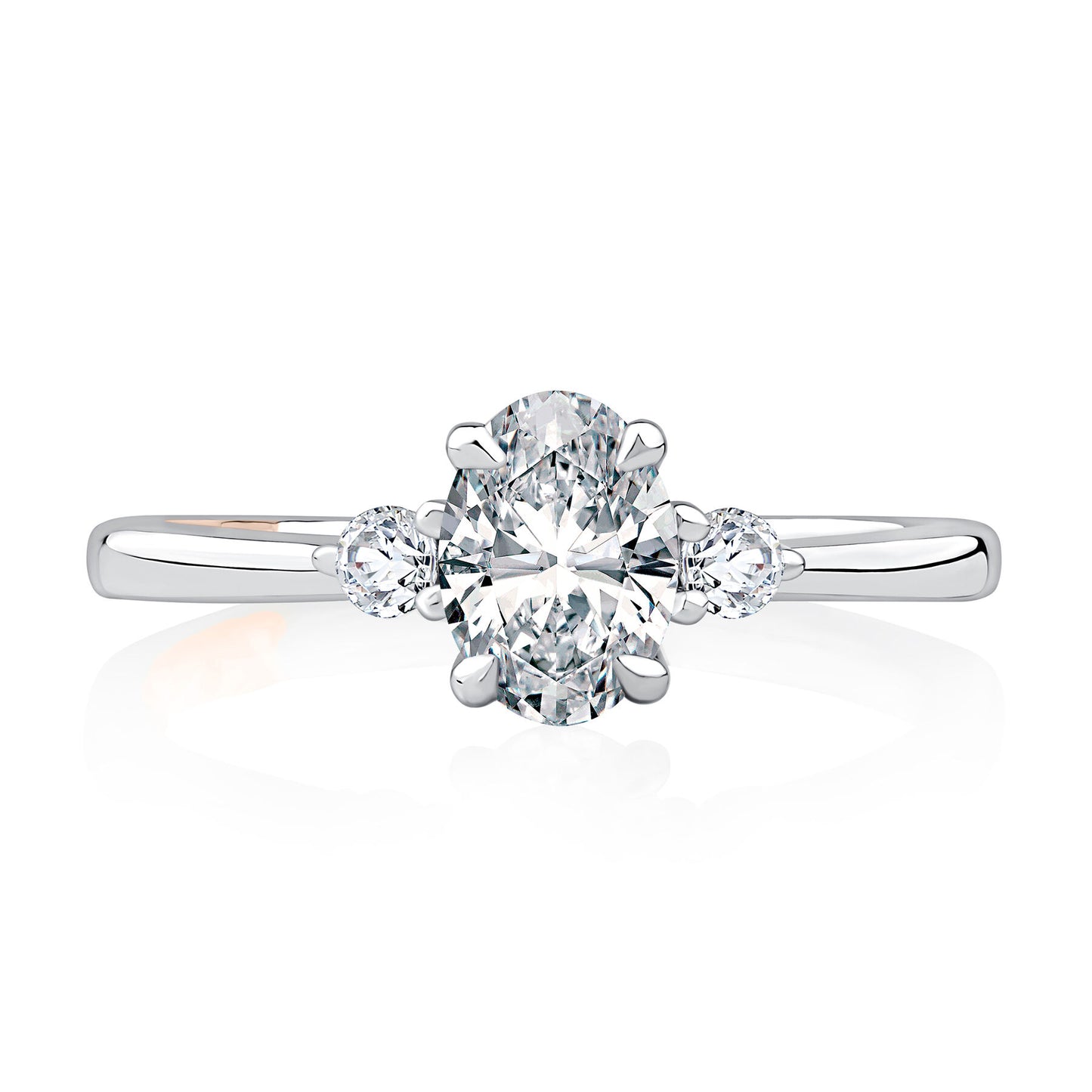 A Jaffe Three Stone Engagement Ring