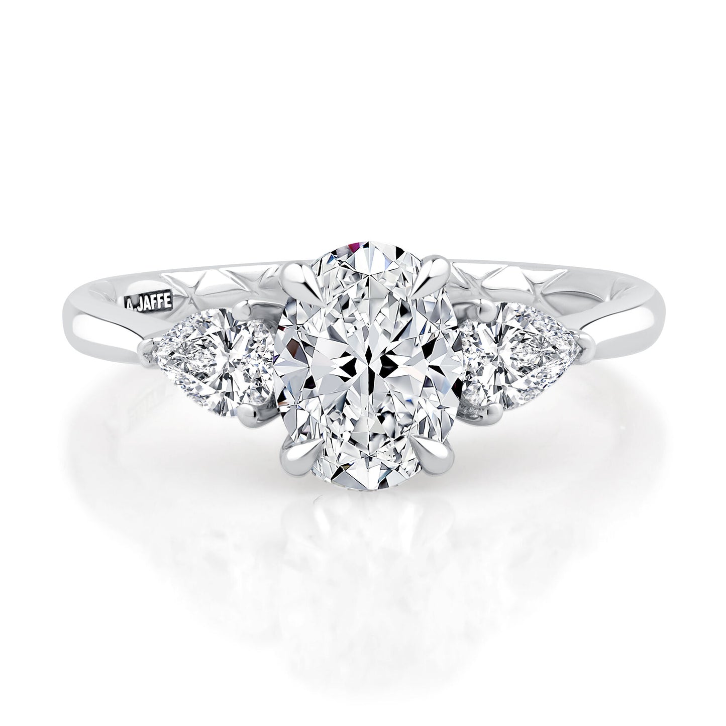 A Jaffe Three Stone Ring with Pears