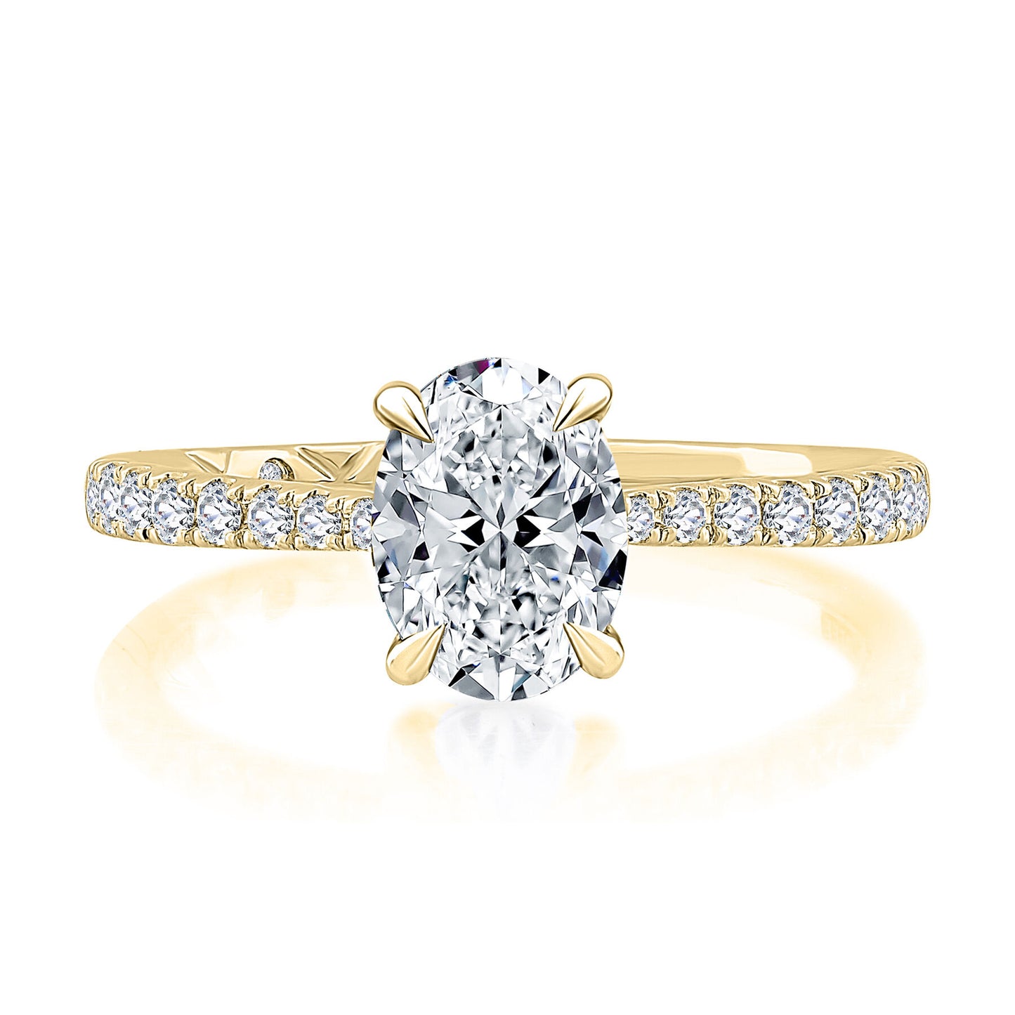 Oval Side Stones Engagement Ring