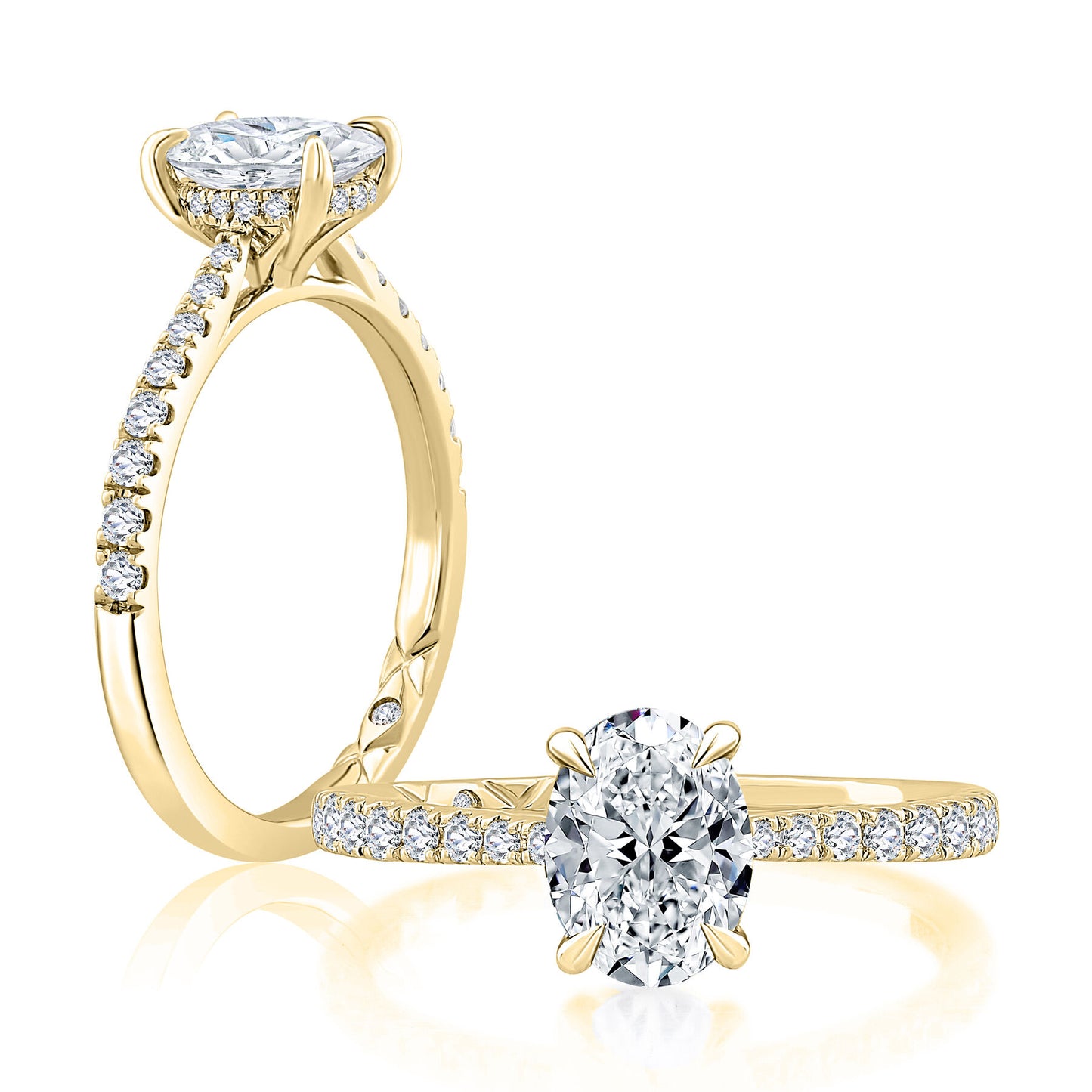 Oval Side Stones Engagement Ring