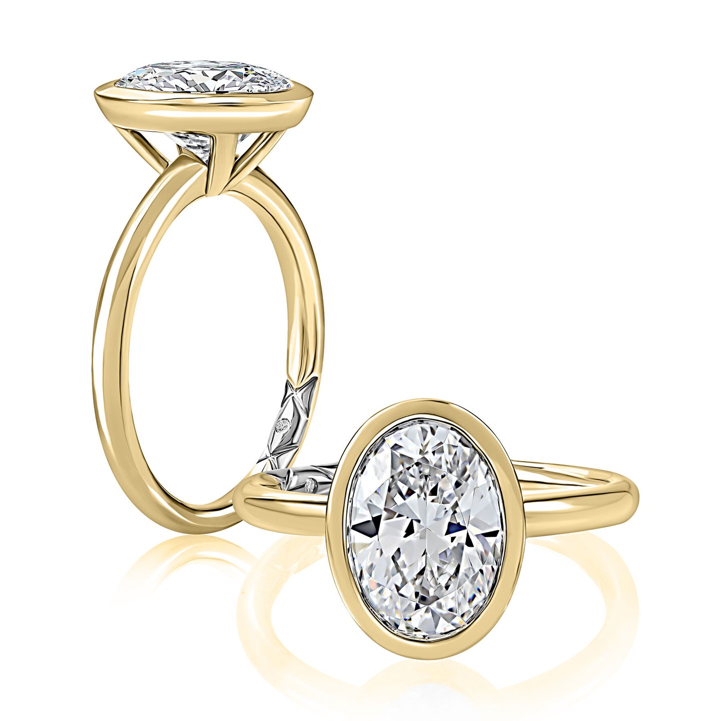 Oval Bezel-Set Engagement RIng