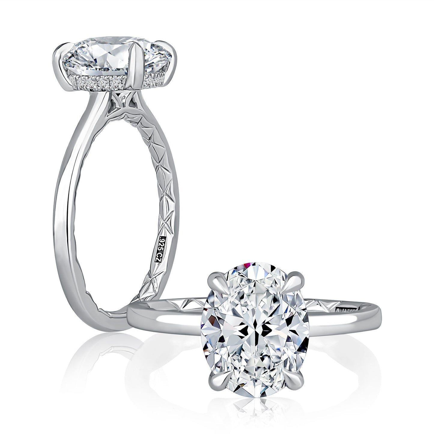 A Jaffe Oval Hidden Halo Ring