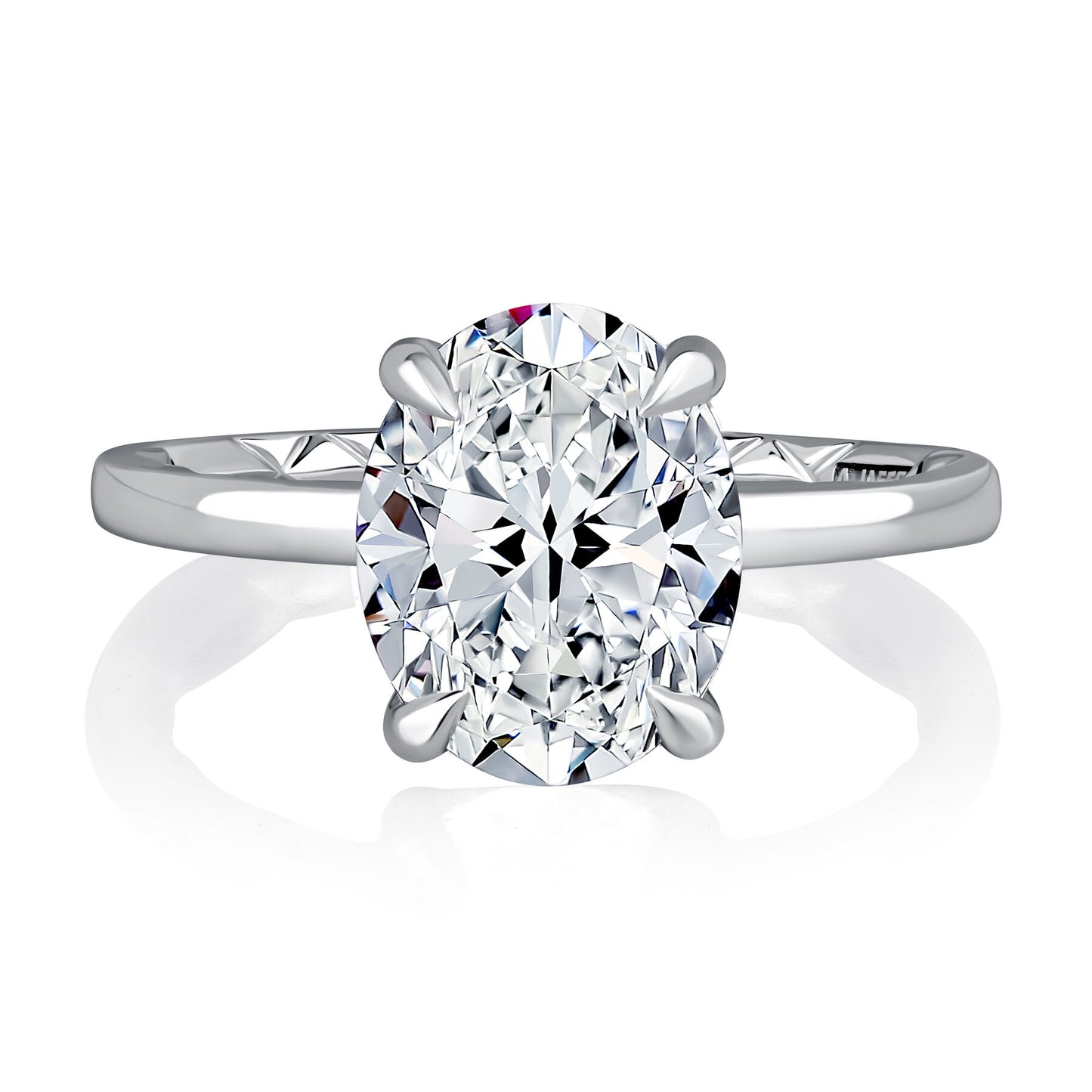 A Jaffe Oval Hidden Halo Ring