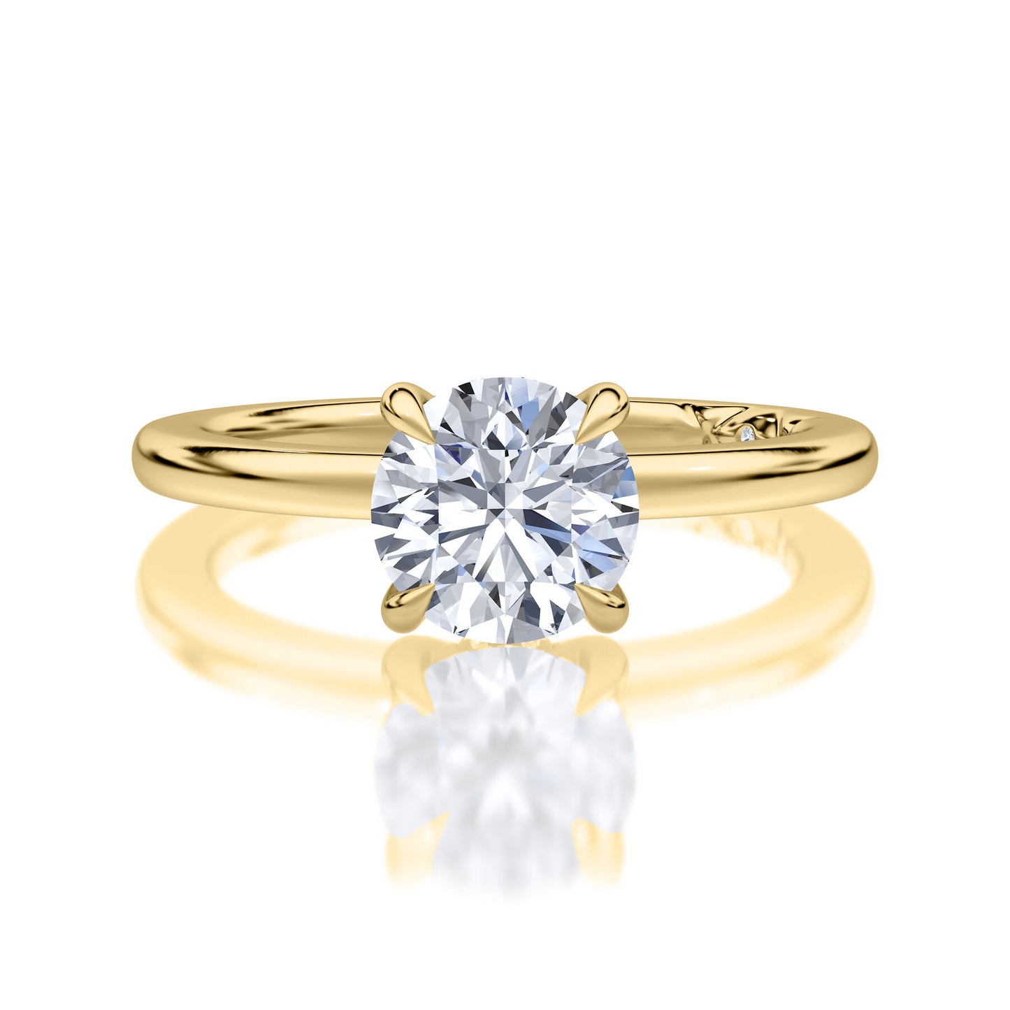 Peg Head Hidden Halo Engagement Ring