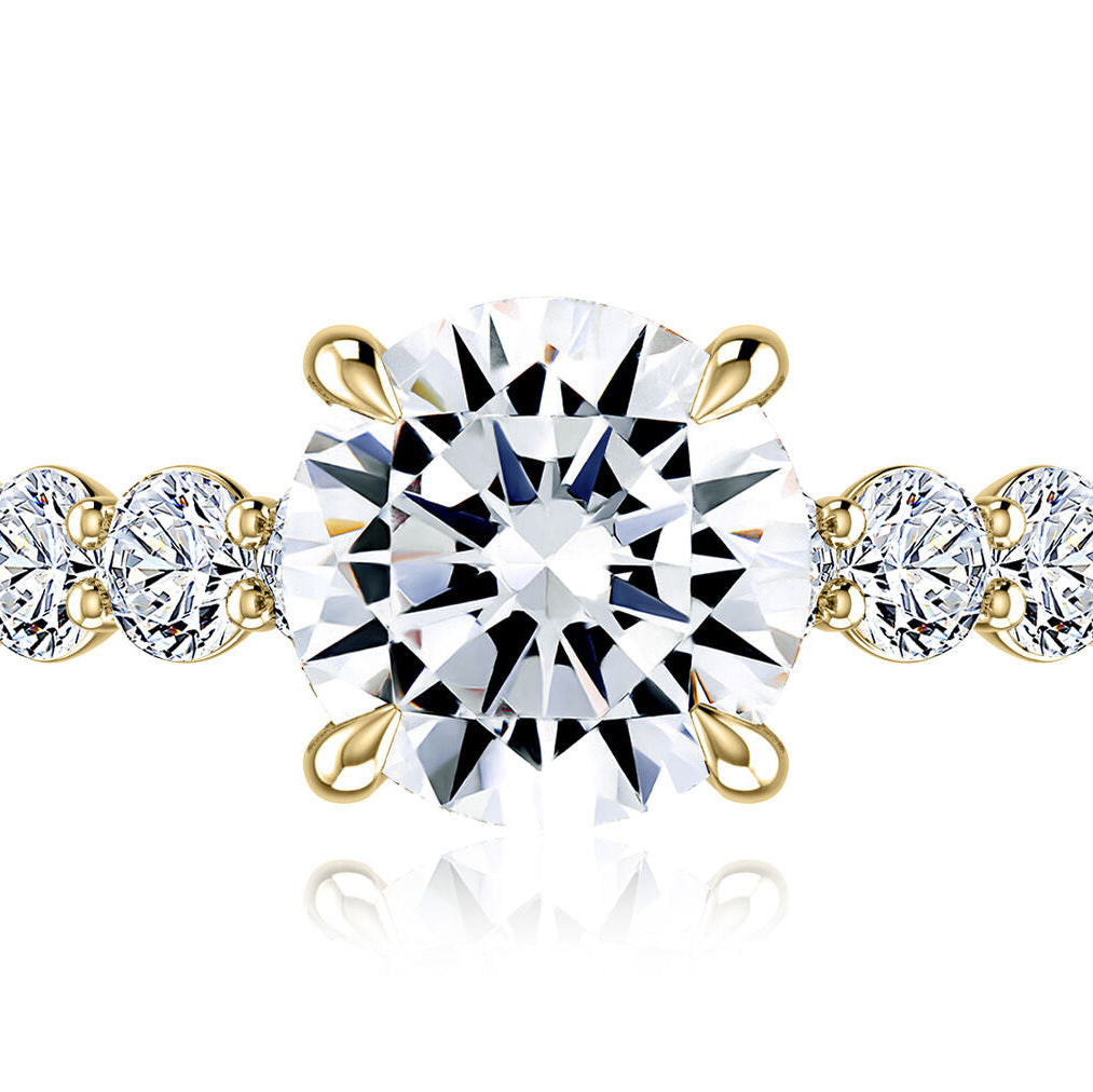 Shared-Prong Diamond Engagement Ring
