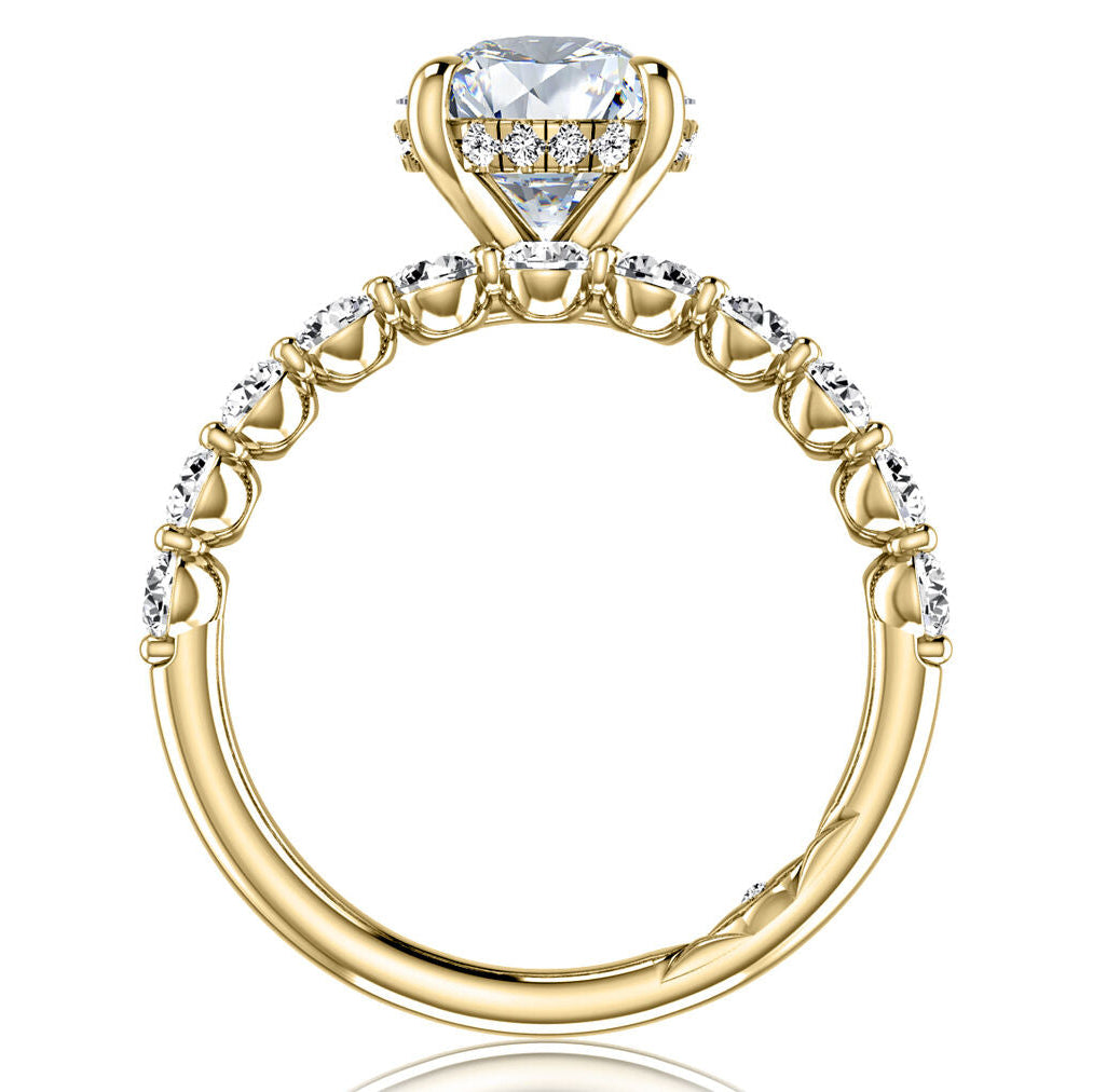 Shared-Prong Diamond Engagement Ring