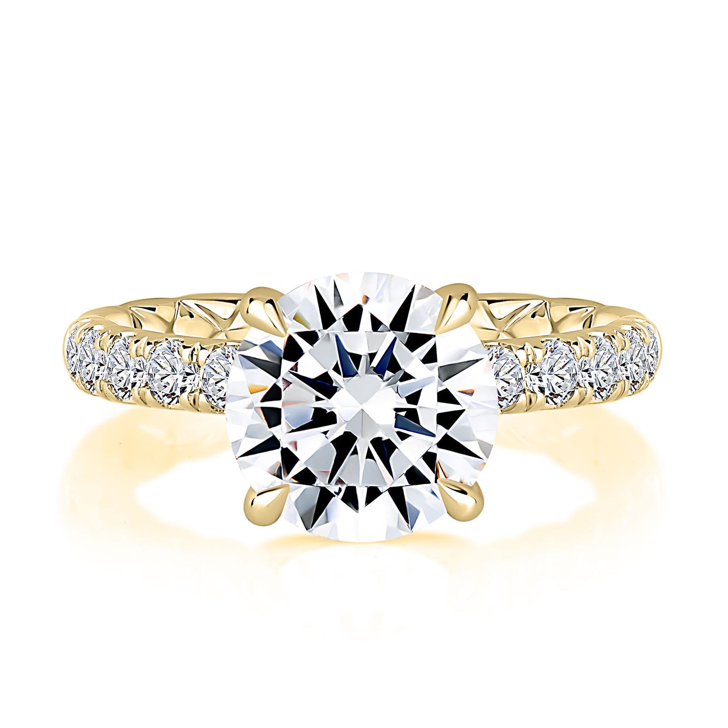 Round Diamond Engagement Ring with Side Stones