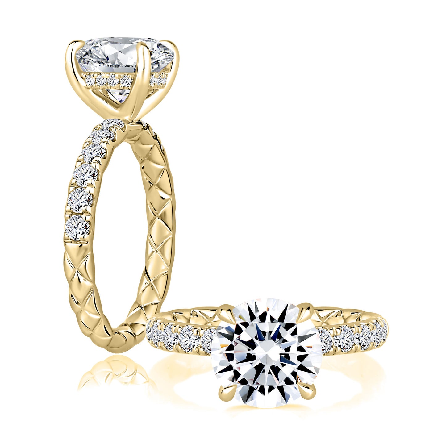 Round Diamond Engagement Ring with Side Stones