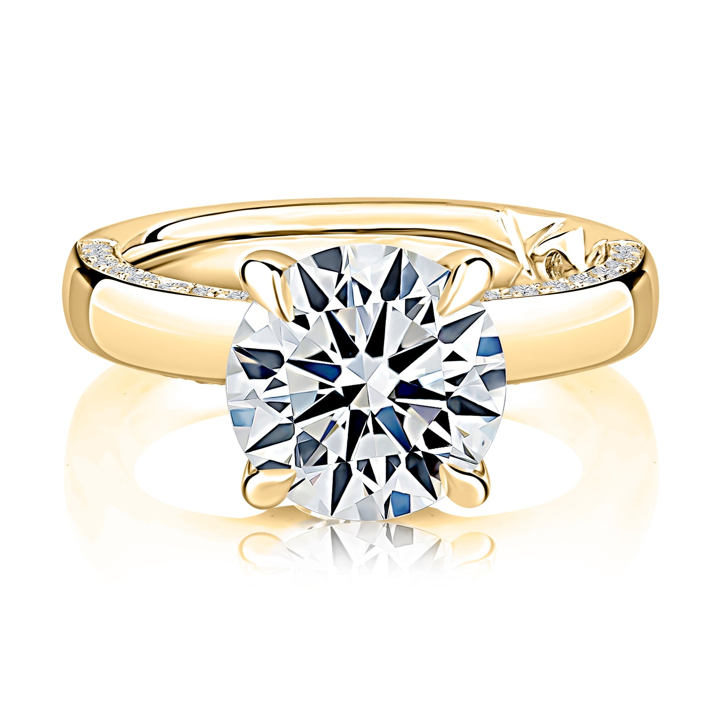 Side-Profile Diamond Engagement Ring