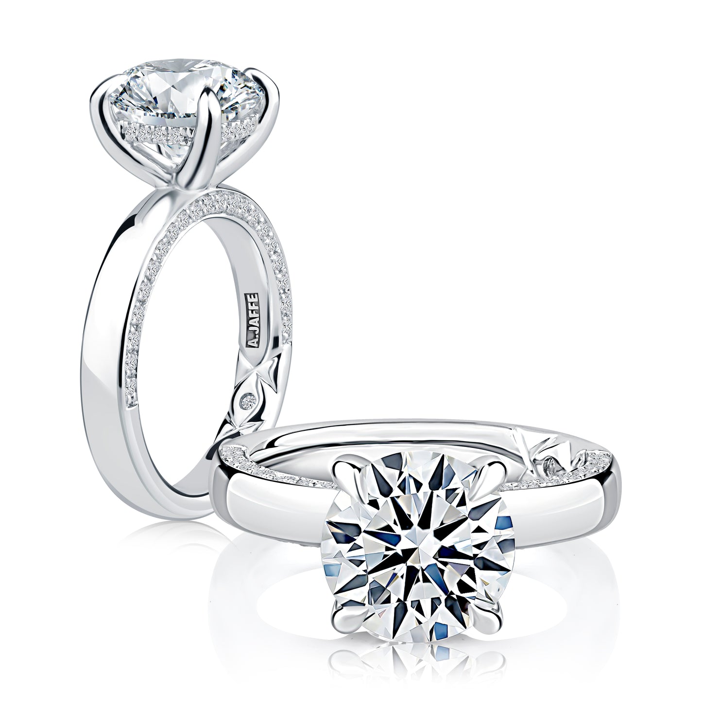 Side-Profile Diamond Engagement Ring