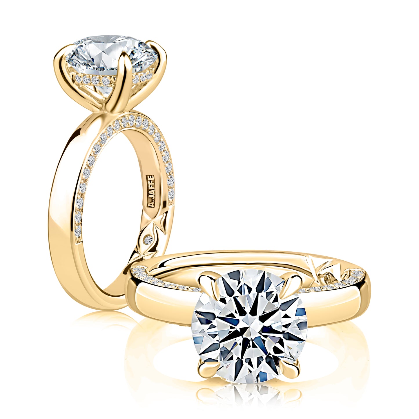 Side-Profile Diamond Engagement Ring