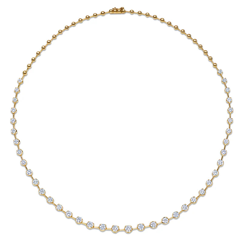 18ct Graduated Diamond Station Necklace