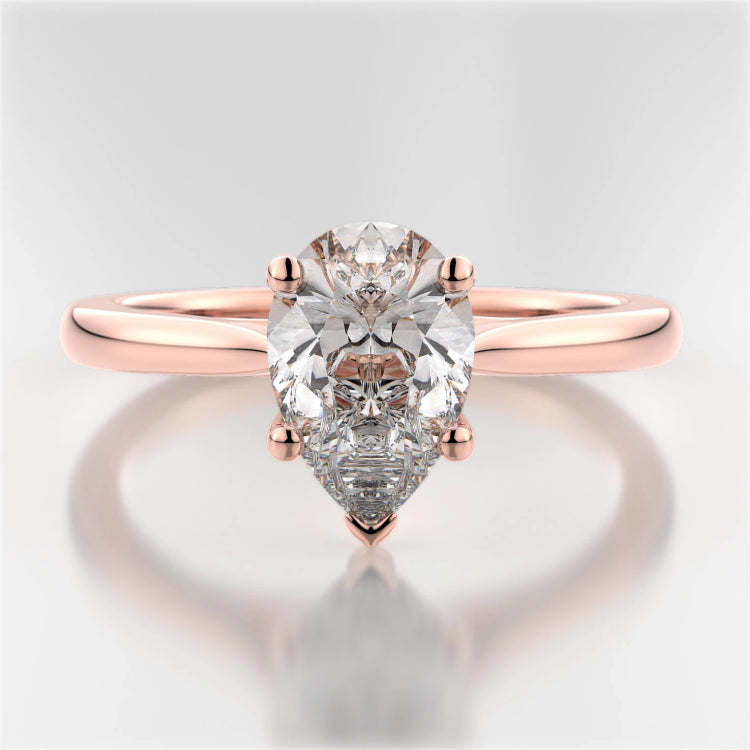 Rose Gold Mackenzie Pear-Shaped Diamond Solitaire Ring