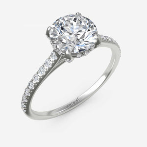 Hidden Halo Engagement Ring with Diamond Sides