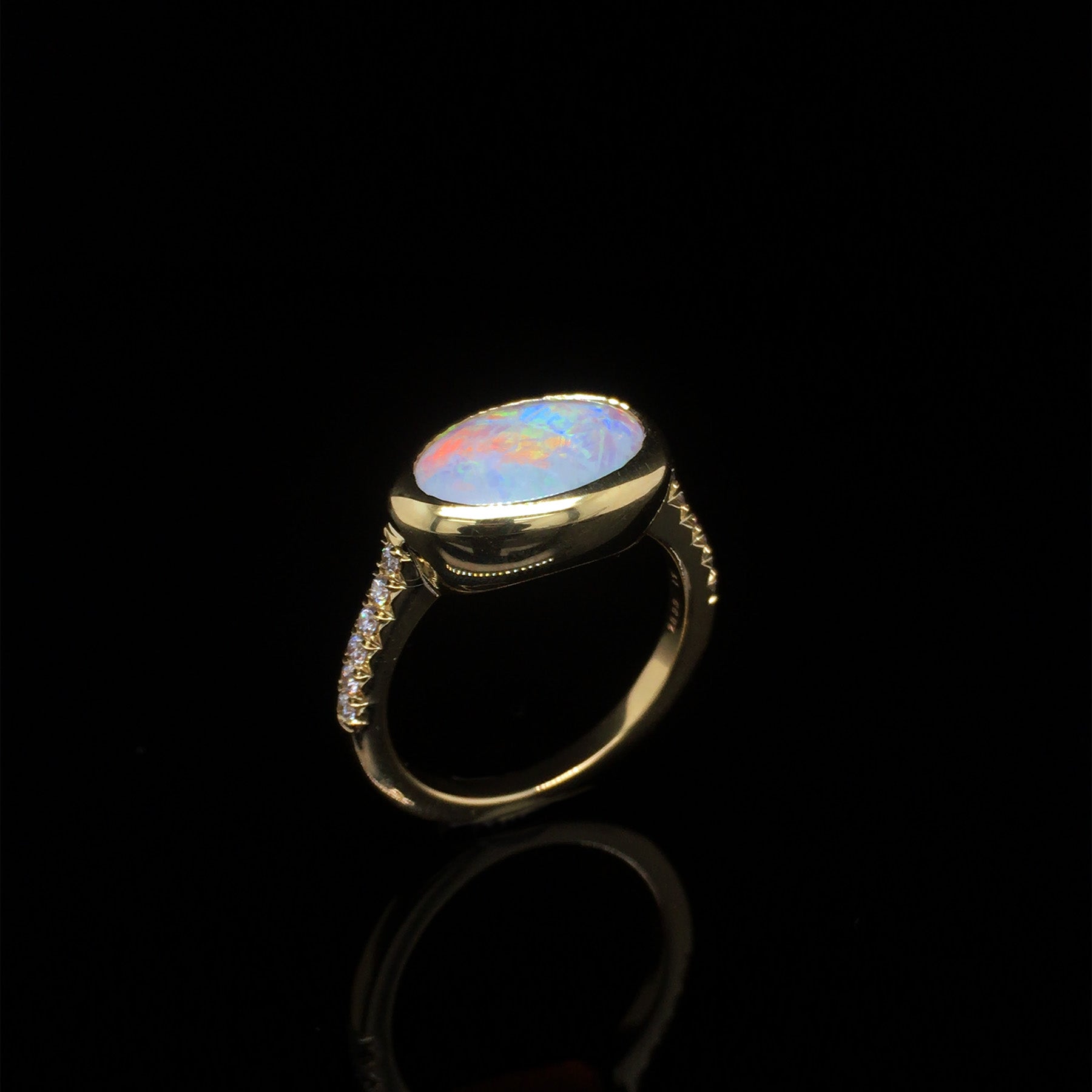 Opal Diamond Ring