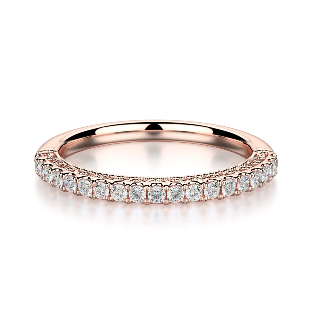 Alcyone Wedding Band - Rose Gold - Diamonds - Anniversary Band