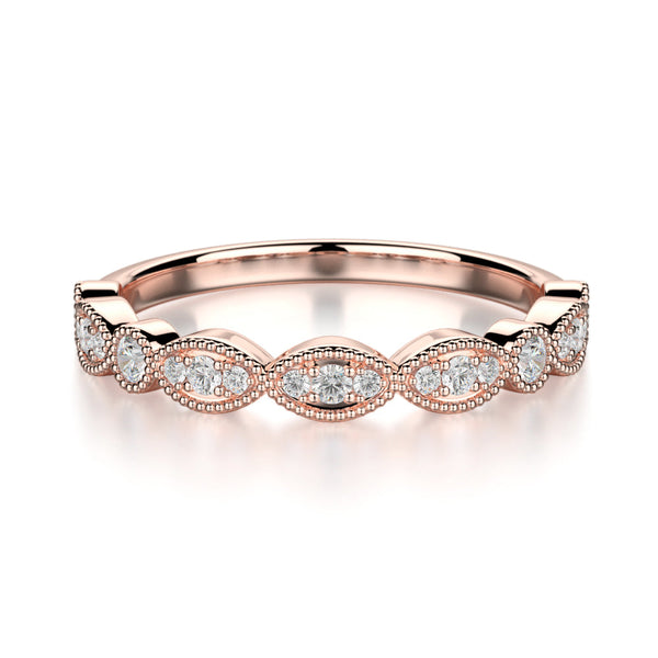 Juniper Wedding Band - Diamonds - Anniversary Band - Rose Gold