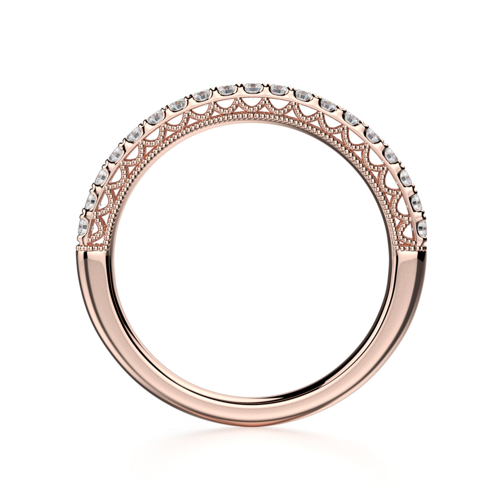 Alcyone Wedding Band - Rose Gold - Diamonds - Anniversary Band