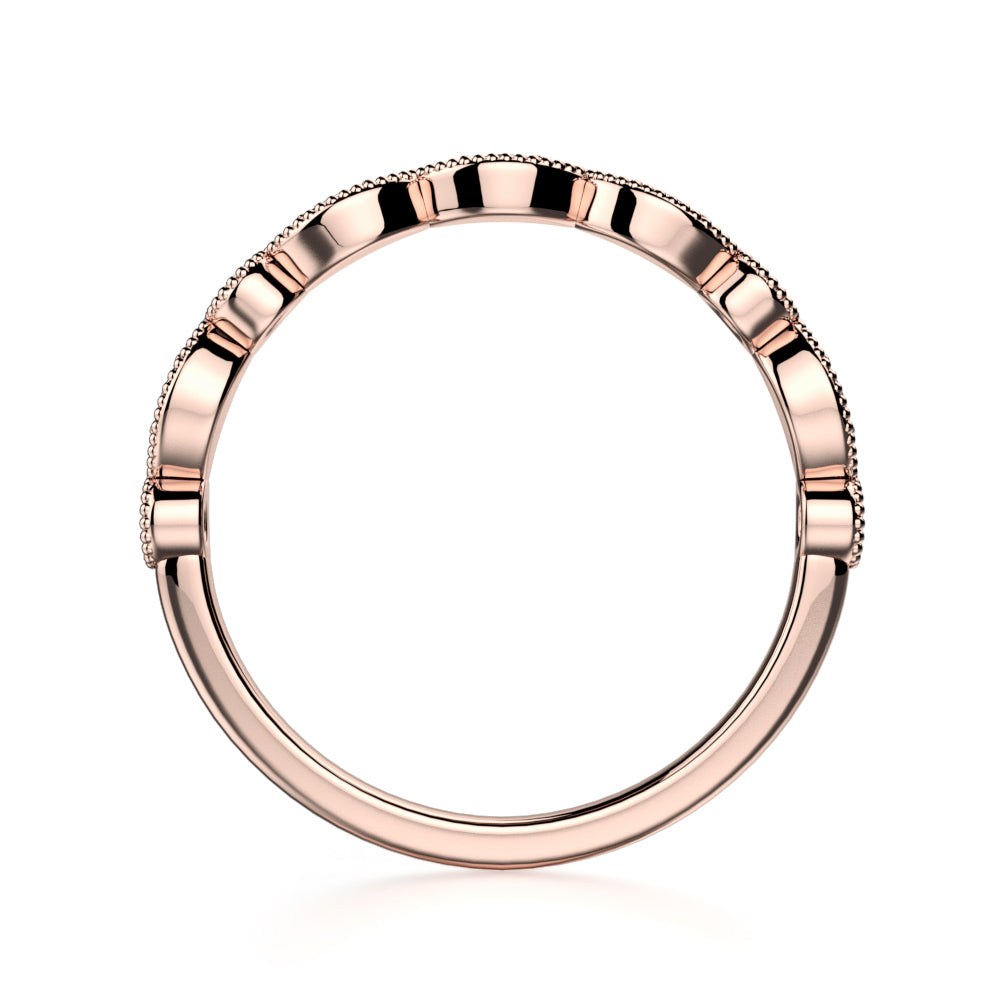 Juniper Wedding Band - Diamonds - Anniversary Band - Rose Gold