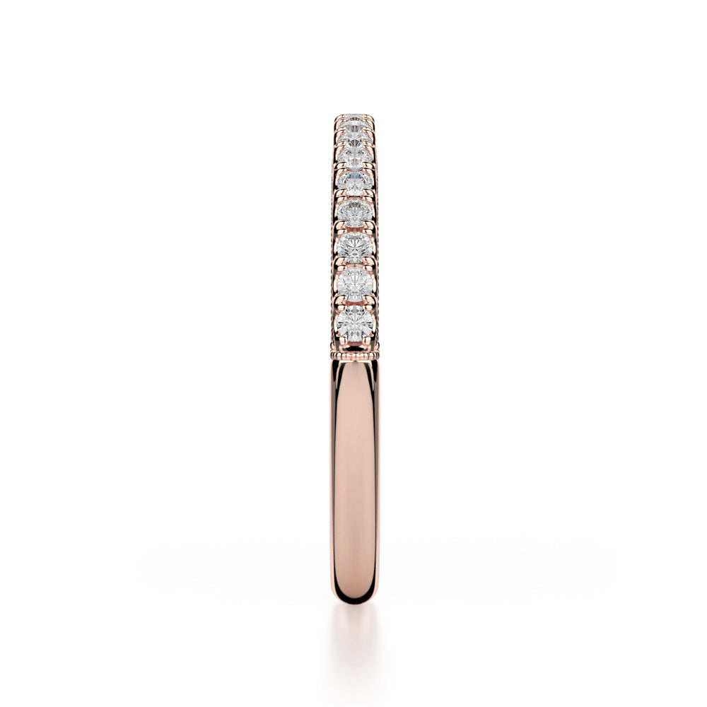 Alcyone Wedding Band - Rose Gold - Diamonds - Anniversary Band