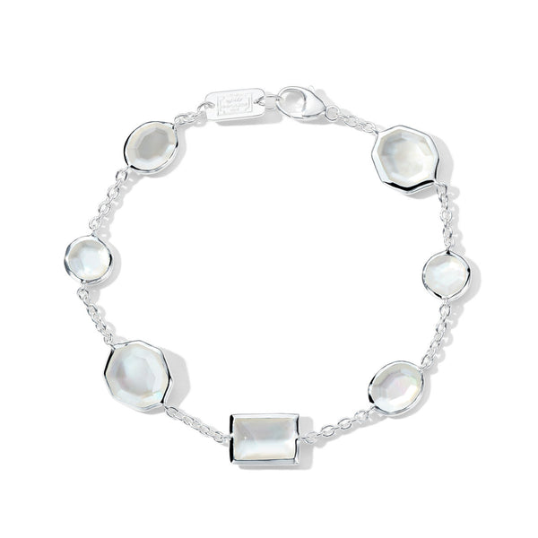 Sterling Silver Mixed-Cut Station Bracelet