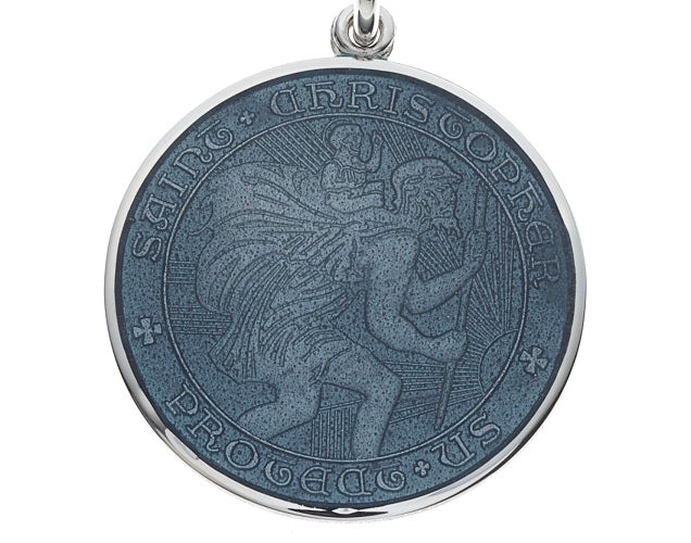 Grey Sterling Silver St. Christopher