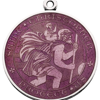 Lavender Sterling Silver St. Christopher