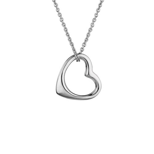 Sterling Silver Floating Heart Necklace