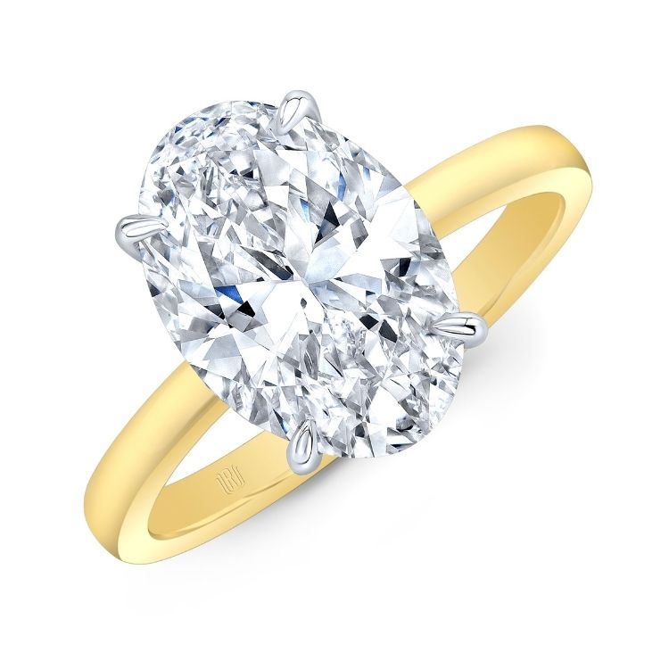 Oval solitaire engagement ring