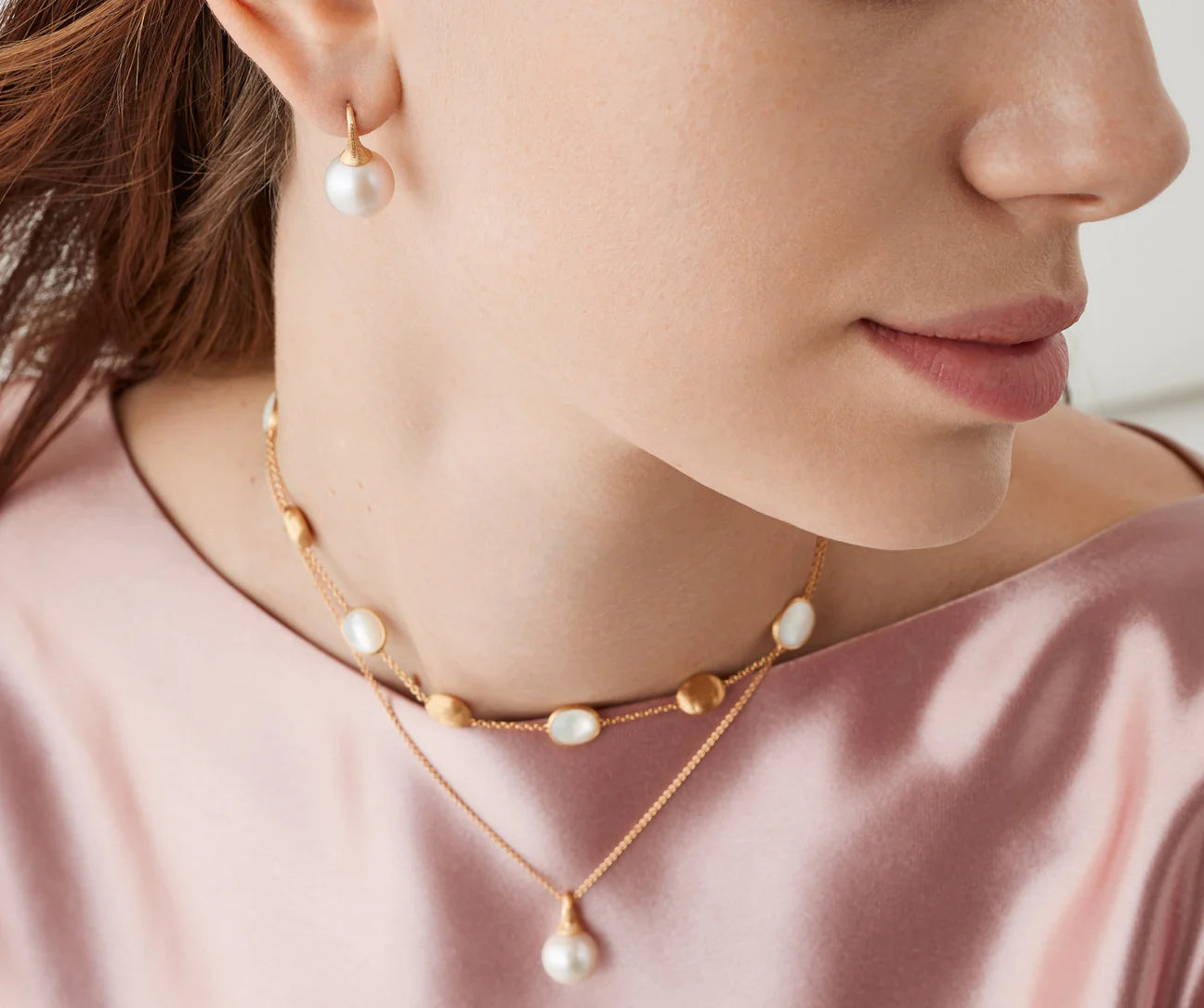 Marco Bicego Africa 18K Brushed Gold Pearl Drops