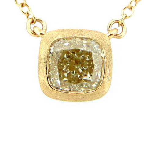 Dilamani Yellow Cushion-Cut Diamond Pendant