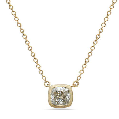 Dilamani Yellow Cushion-Cut Diamond Pendant