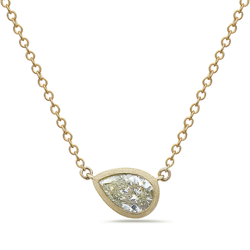 Dilamani Yellow Pear-Shaped Diamond Pendant