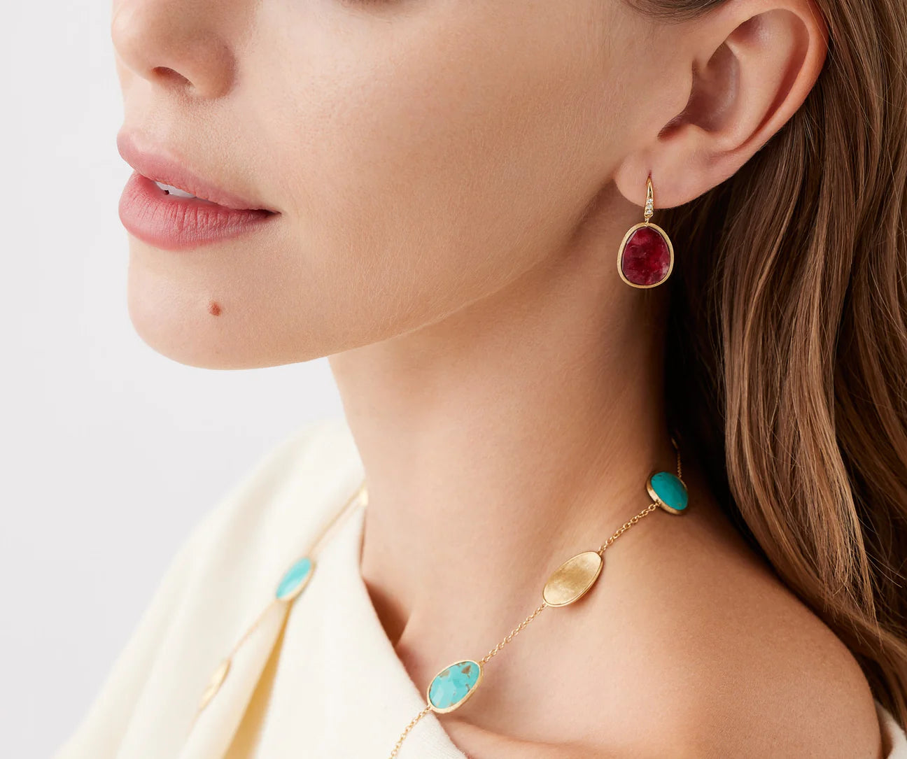Lunaria Thulite Drop Earrings