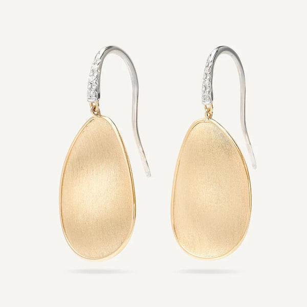 LUNARIA 
18K Yellow Gold Petal Drop Earrings With Diamonds, Medium