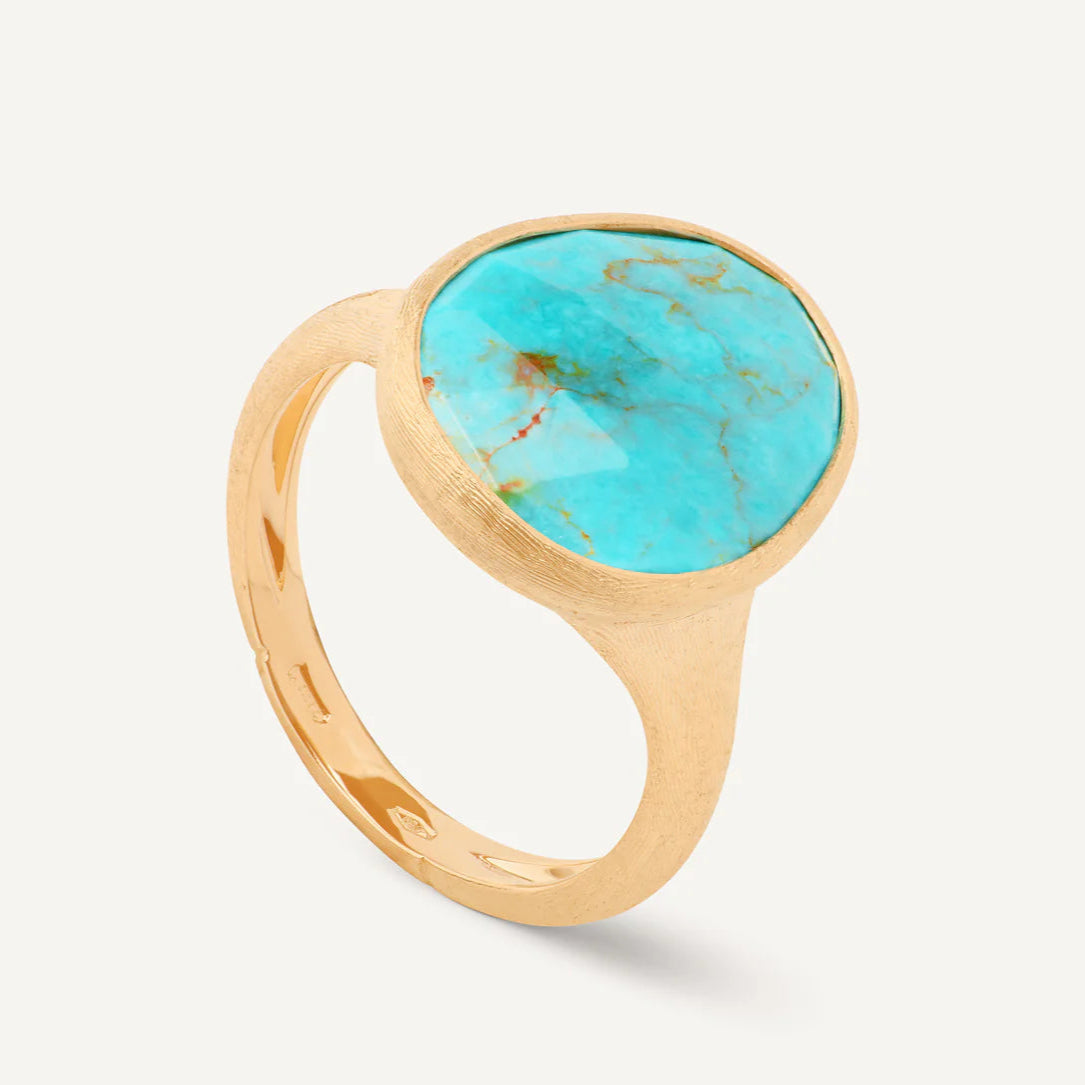 18K Yellow Gold Ring with Turquoise 