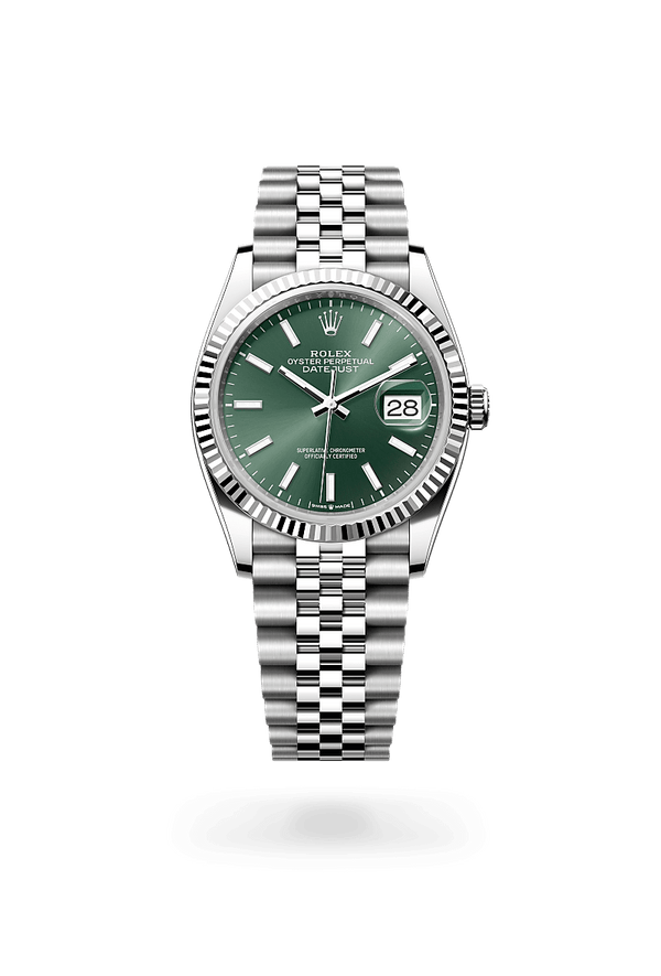 rolex Datejust in White Rolesor - combination of Oystersteel and white gold, M126234-0051 - Schwanke-Kasten Jewelers